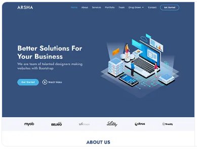 Arsha - A Sleek and Contemporary Bootstrap Template Crafted Exclusively for Startups, Apps, and IT Services.